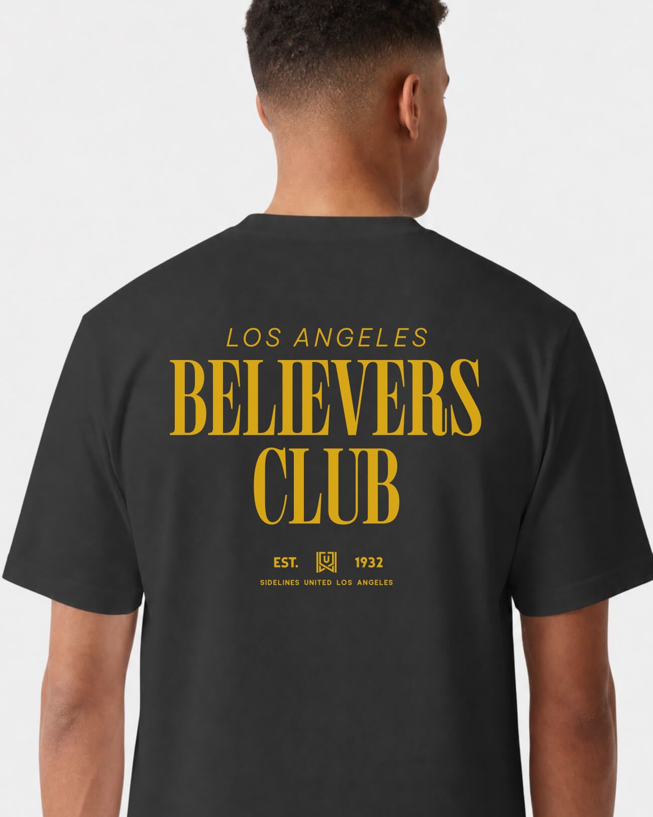 LA Believers Club Tee - Washed Black / Gold - Flatlay