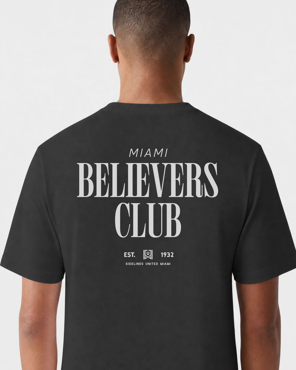 MIA Believers Club Tee - Washed Black / White - Flatlay