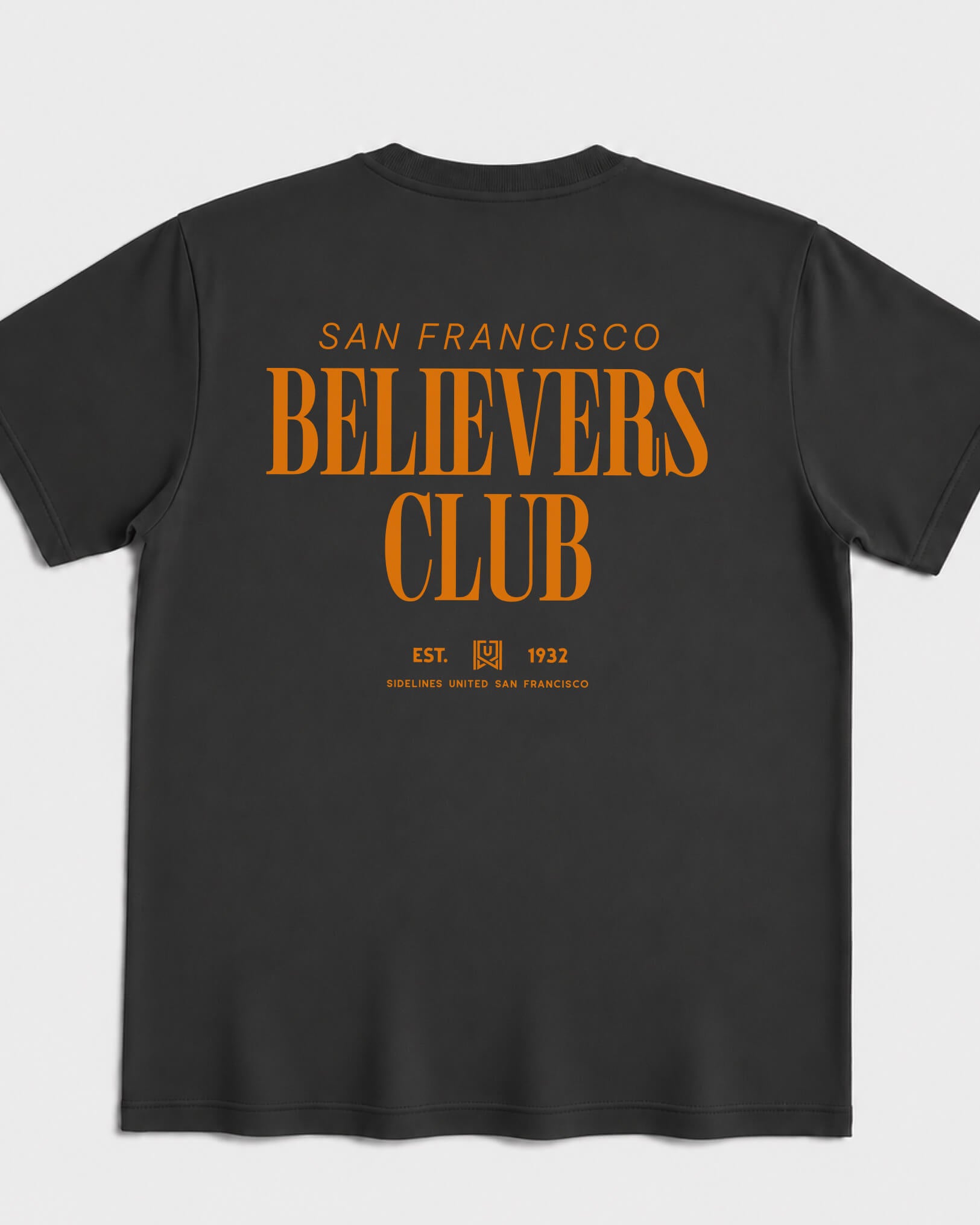 SF Believers Club Tee - Washed Black / Orange - Flatlay