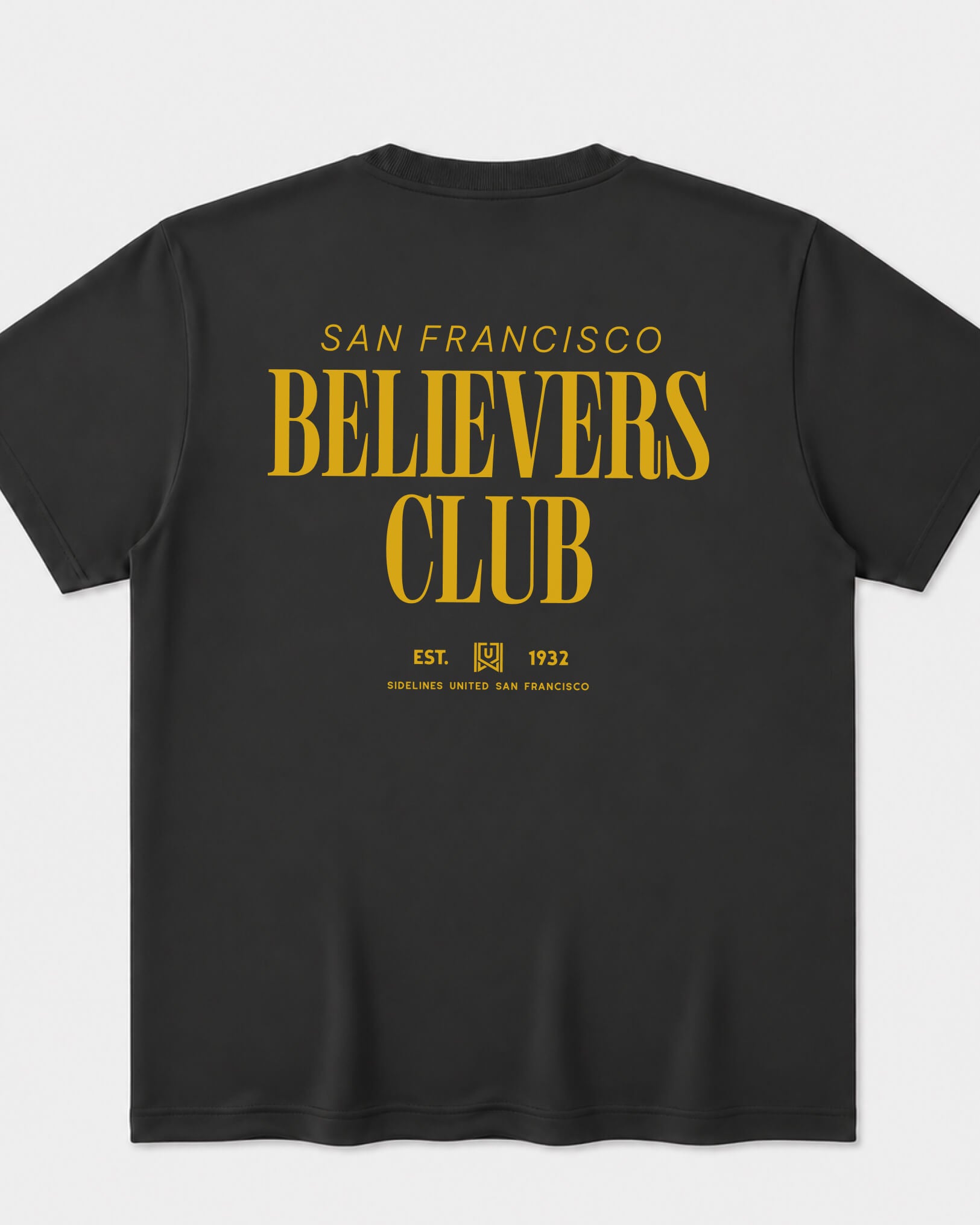 SF Believers Club Tee - Washed Black / Gold - Flatlay