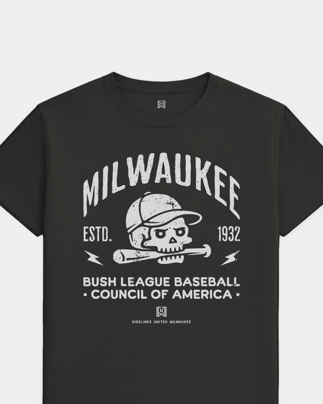 mockup-flatlay_T_Bush-League-BSBL---MLB_Milwaukee_WI_All-Teams_Light-On-Washed-Black_rel-20260602_id-OQX4ERA.jpg