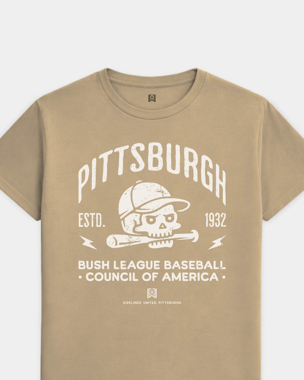 mockup-flatlay_T_Bush-League-BSBL---MLB_Pittsburgh_PA_All-Teams_Light-On-Khaki_rel-20260602_id-8414YHU.jpg