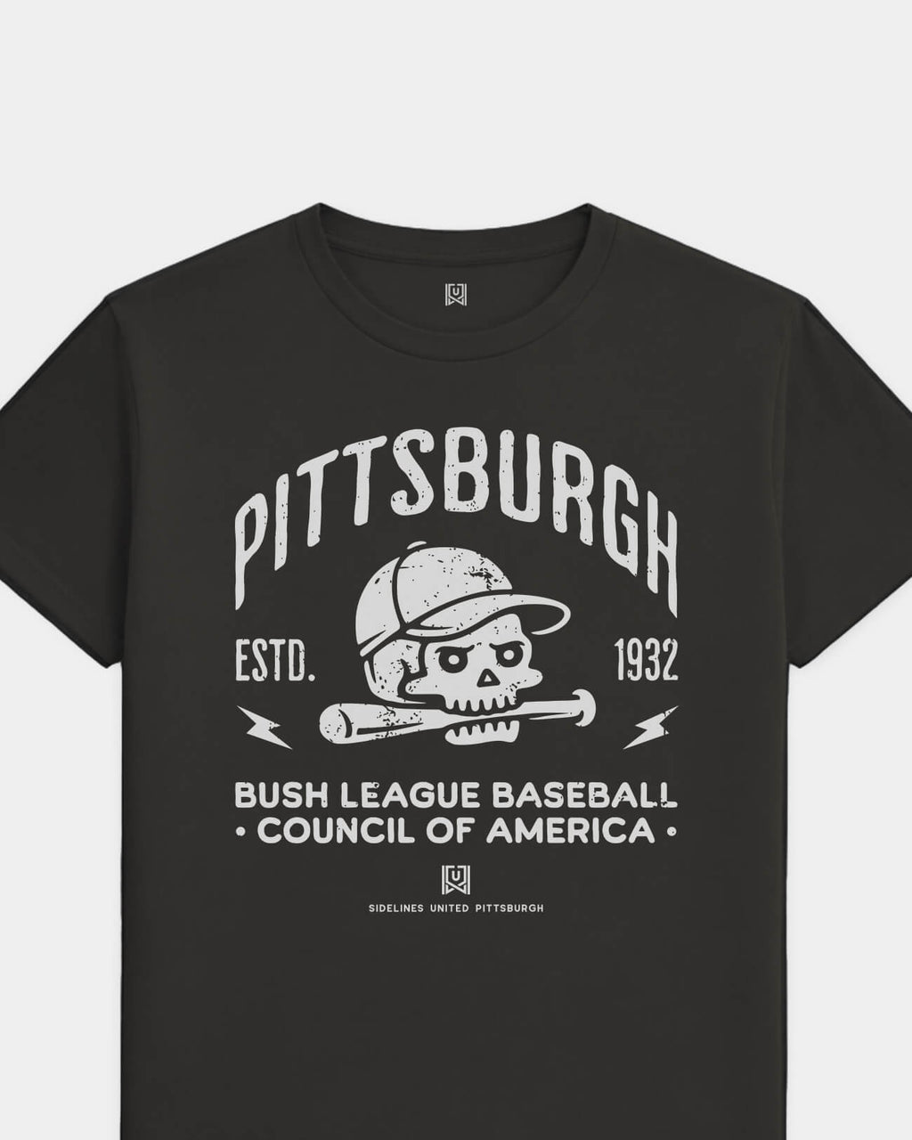 mockup-flatlay_T_Bush-League-BSBL---MLB_Pittsburgh_PA_All-Teams_Light-On-Washed-Black_rel-20260602_id-P87EFDS.jpg