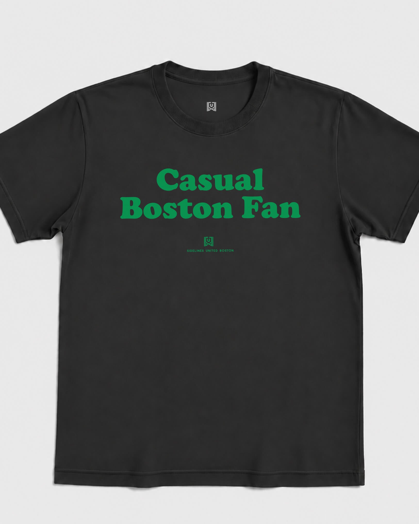 BOS Casual Fan Tee - Washed Black / Green - Flatlay