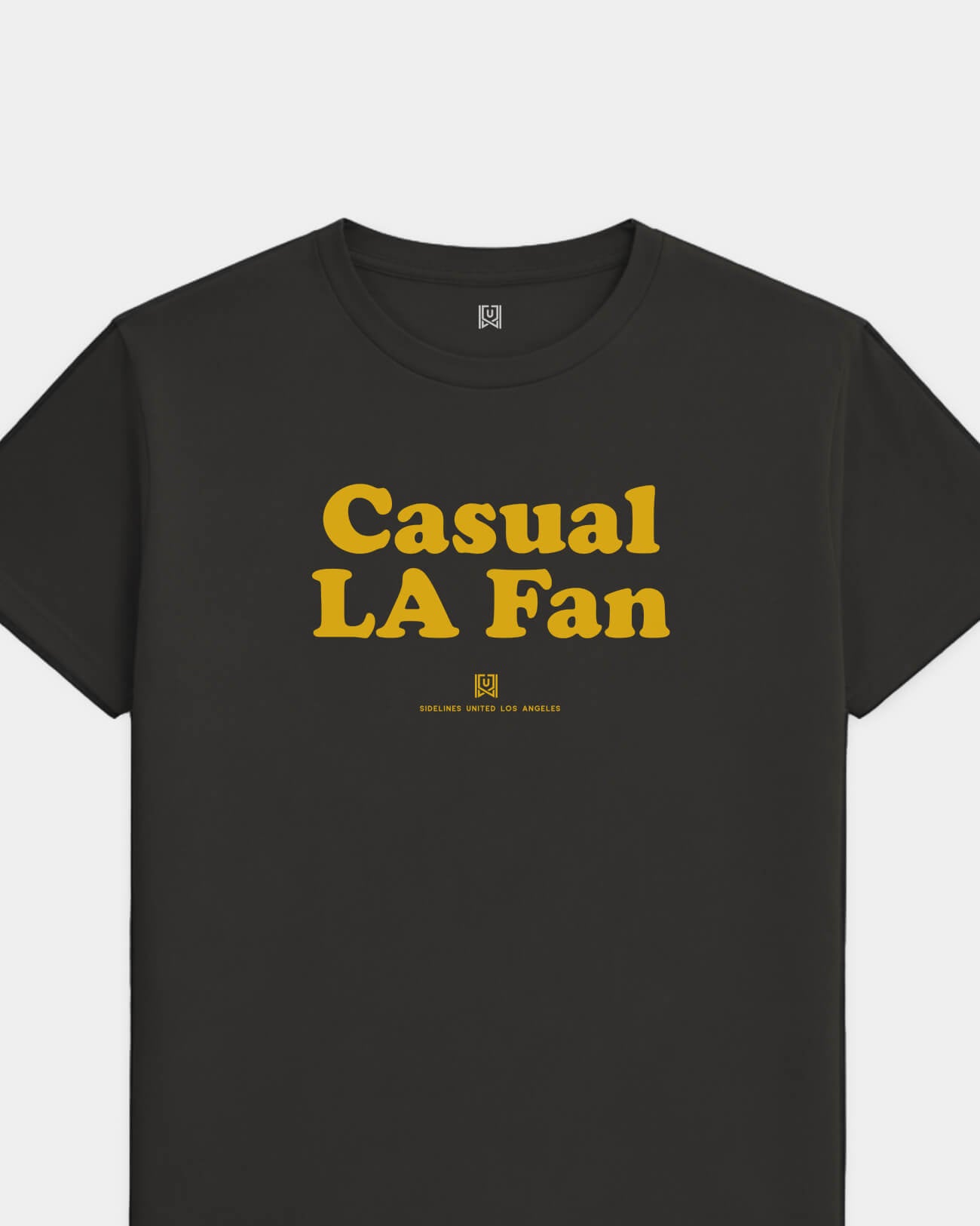 LA Casual Fan Tee - Washed Black / Gold - Flatlay
