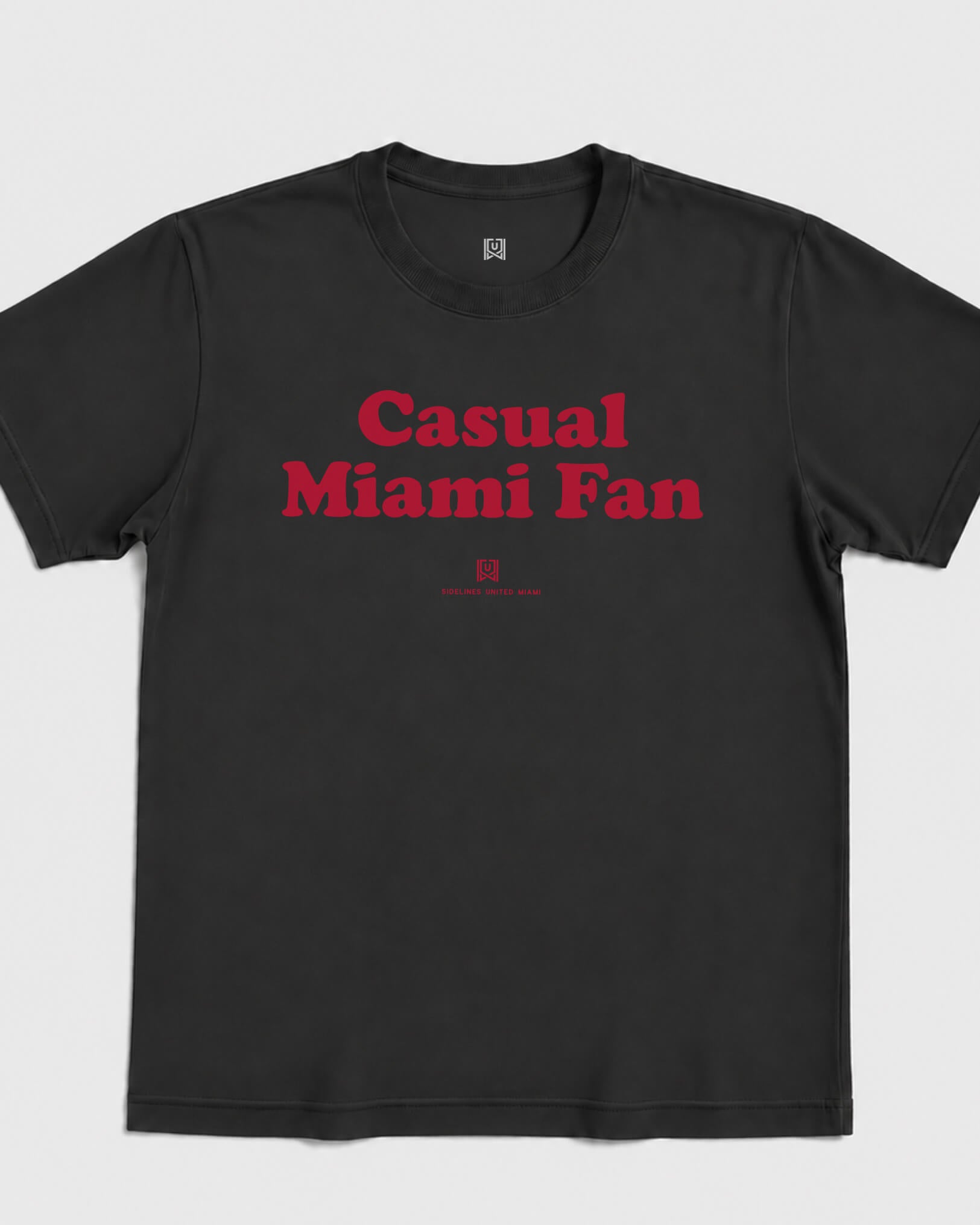 MIA Casual Fan Tee - Washed Black / Red - Flatlay