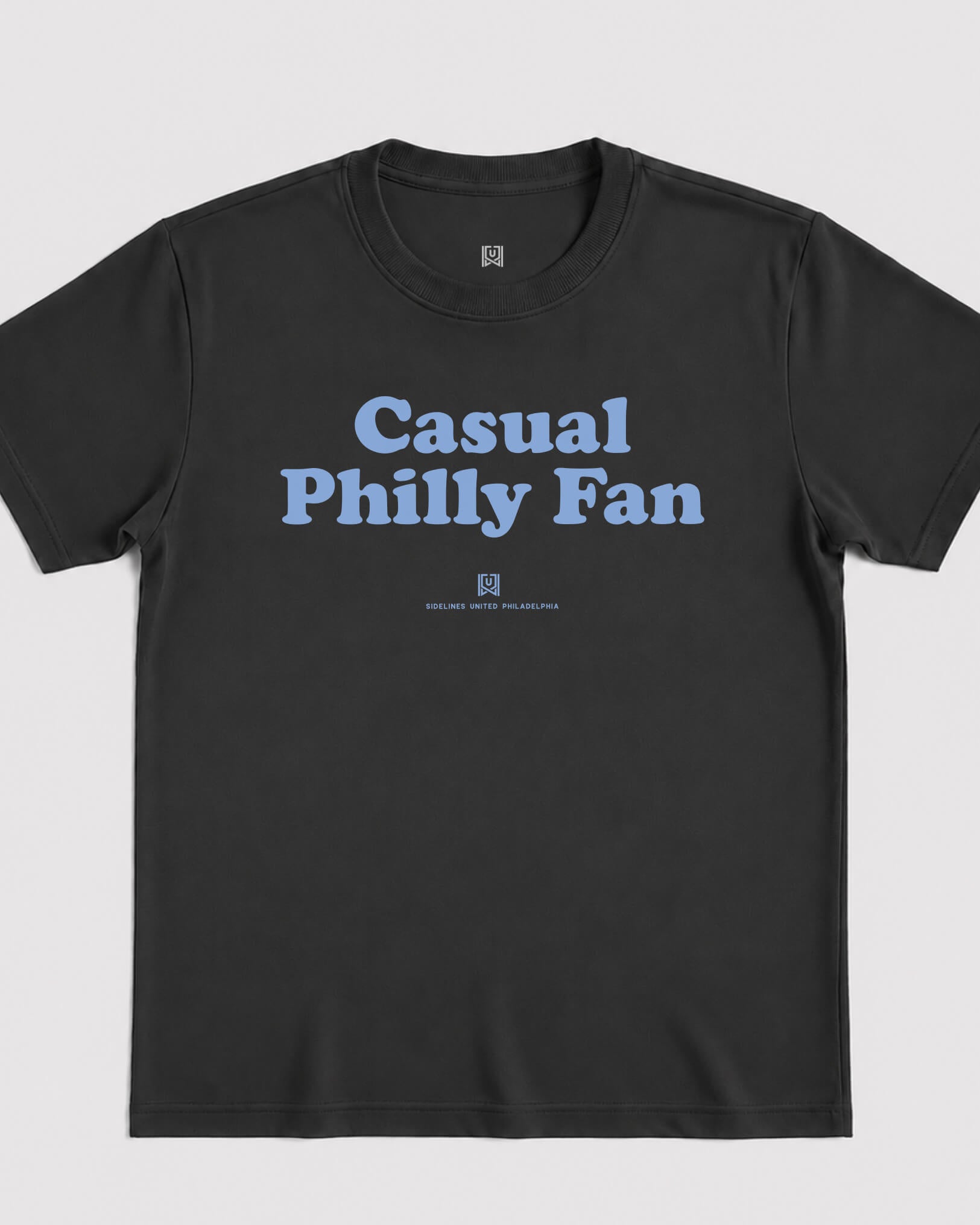 Philly Casual Fan Tee - Washed Black / Blue - Flatlay