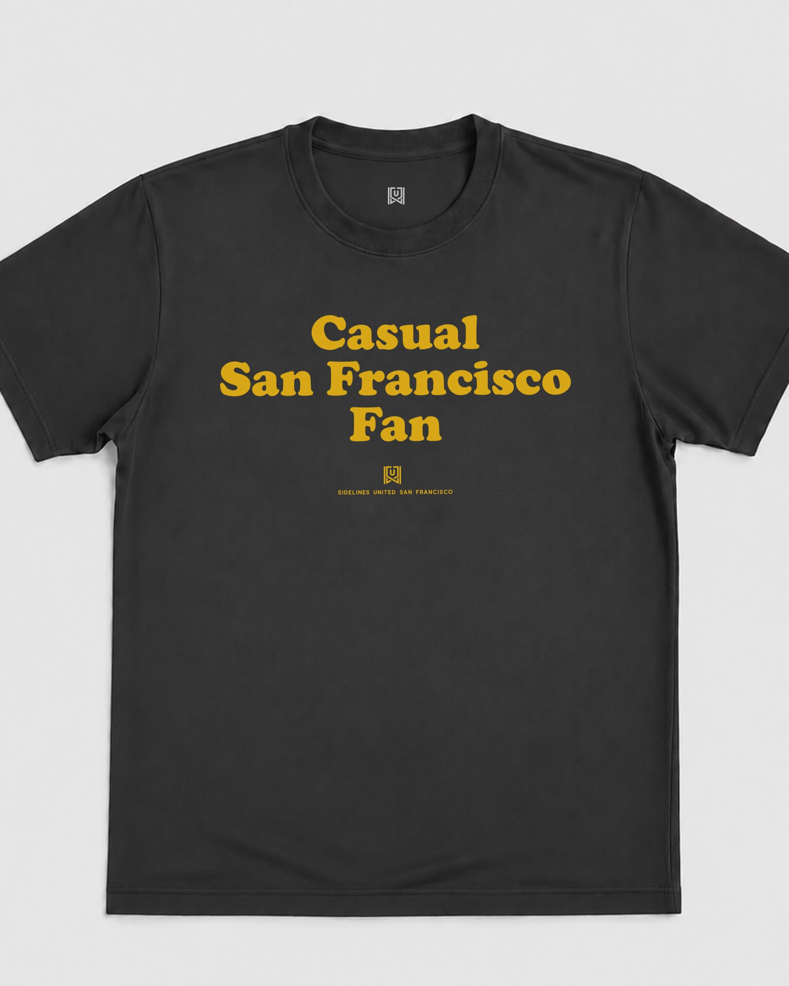 SF Casual Fan Tee - Washed Black / Gold - Flatlay