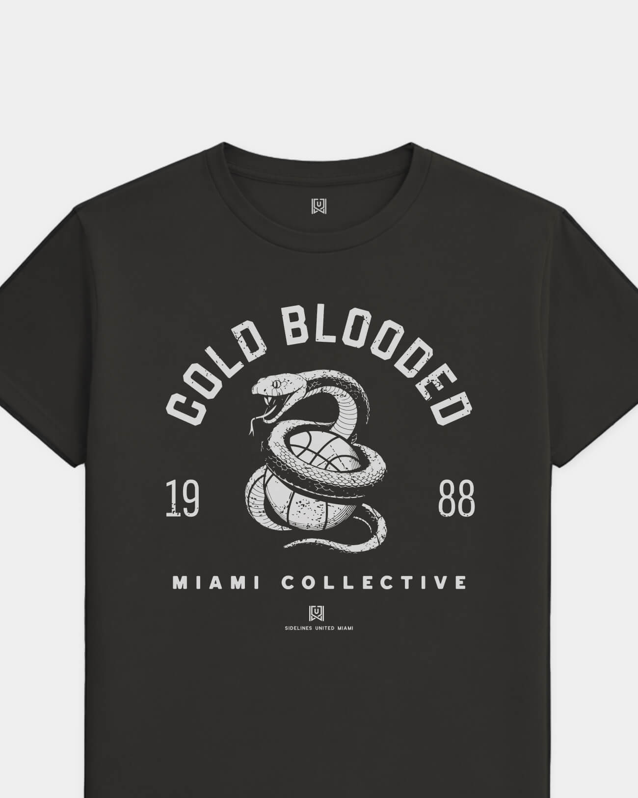 MIA Cold Blooded Tee - Washed Black / White - Flatlay