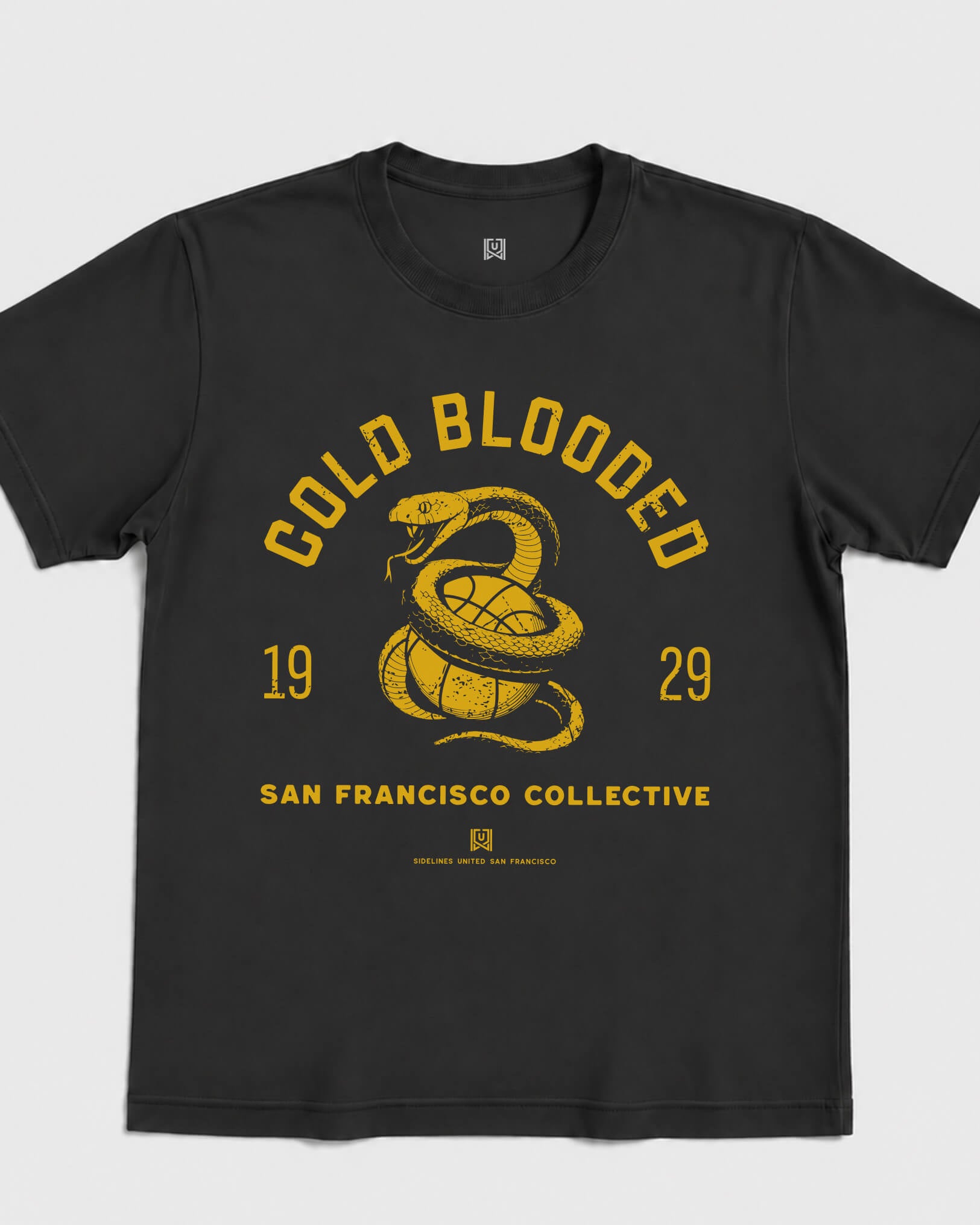 SF Cold Blooded Tee - Washed Black / Gold - Flatlay