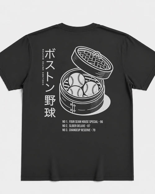 BOS Dim Sum Tee - Washed Black / White - Flatlay