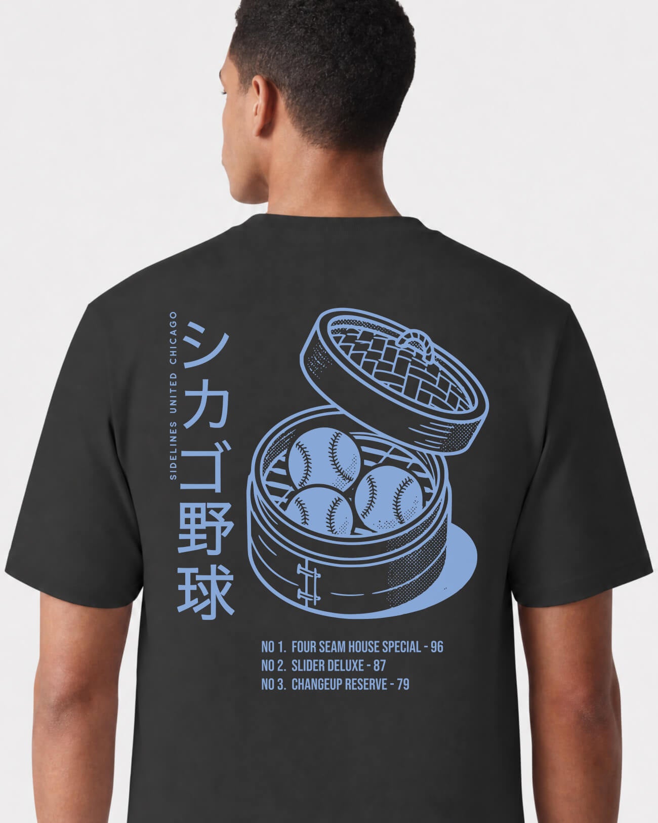 CHI Dim Sum Tee - Washed Black / Blue - Flatlay