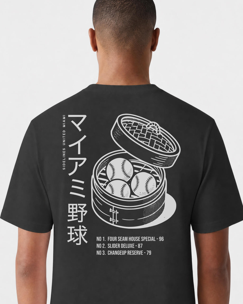 MIA Dim Sum Tee - Washed Black / White - Flatlay