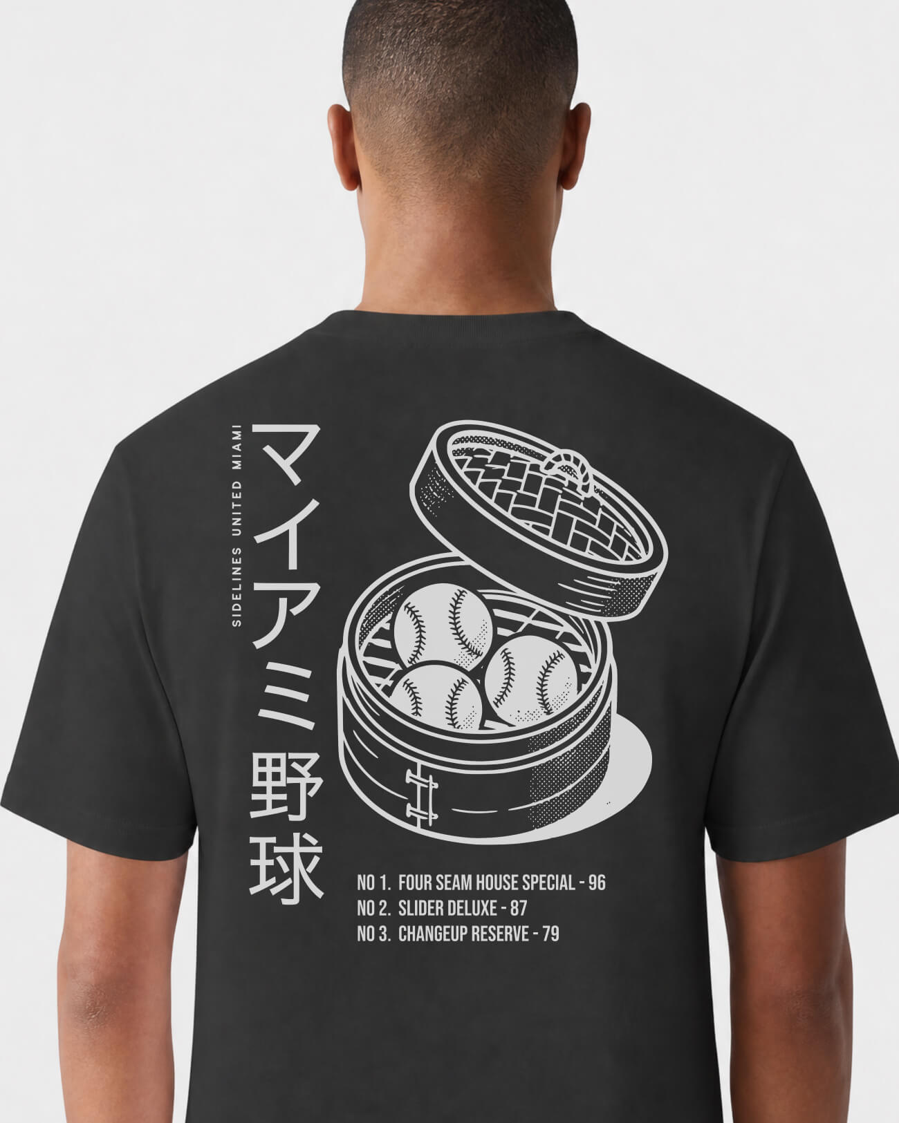 MIA Dim Sum Tee - Washed Black / White - Flatlay