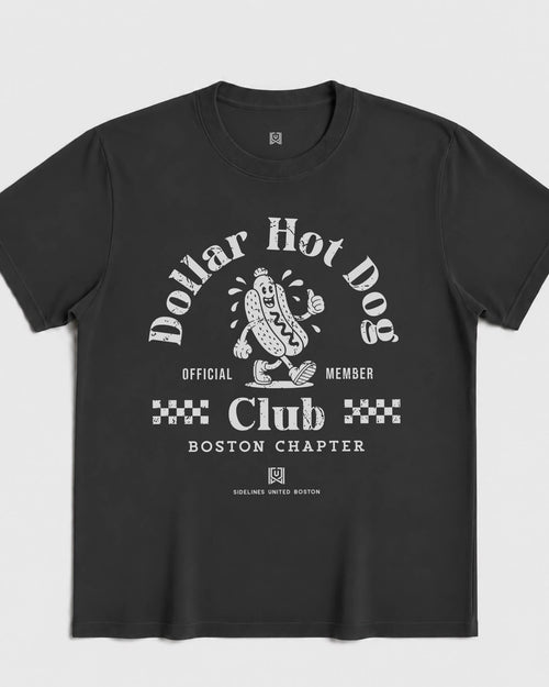 BOS Dollar Hot Dog Club Tee - Washed Black / White - Flatlay