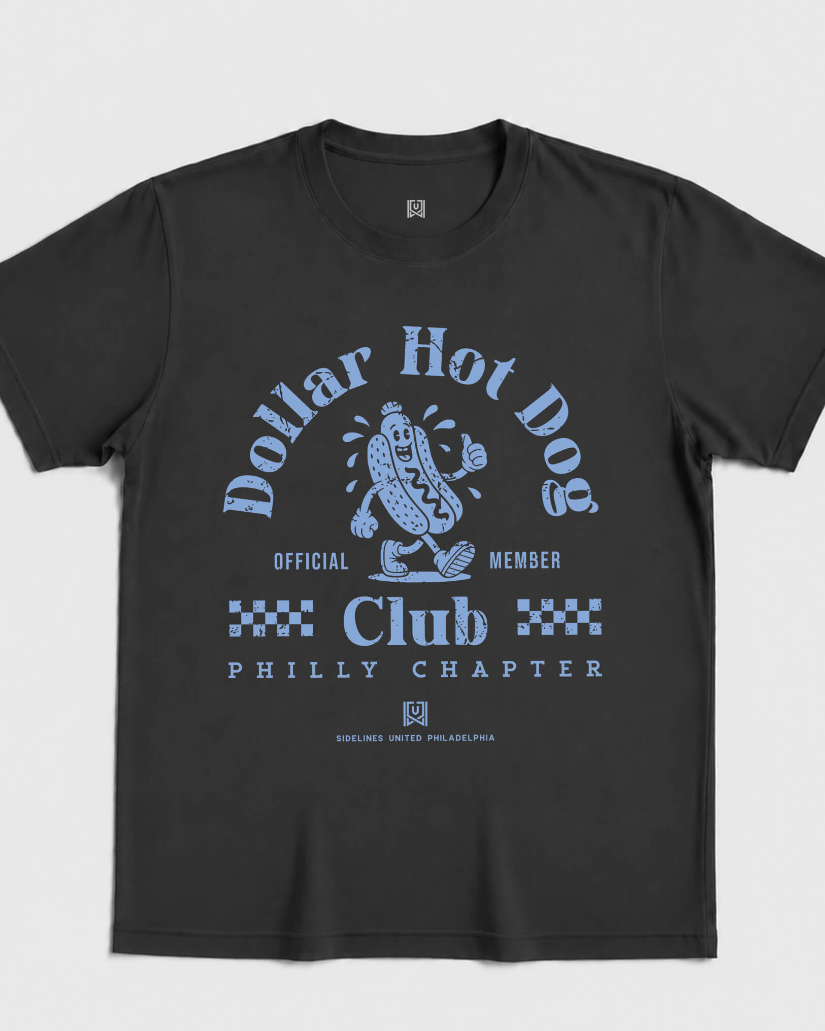 Philly Dollar Hot Dog Club Tee - Washed Black / Blue - Flatlay