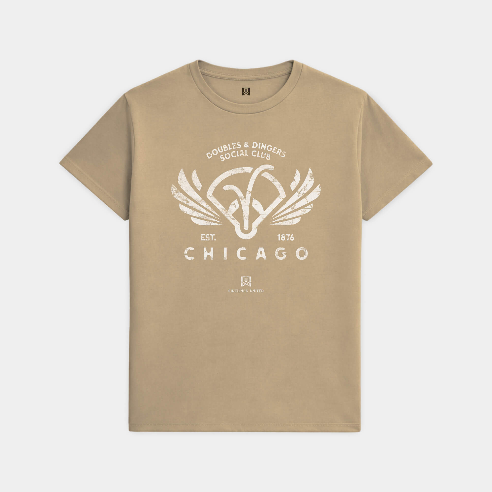 CHI Doubles & Dingers Khaki Tee