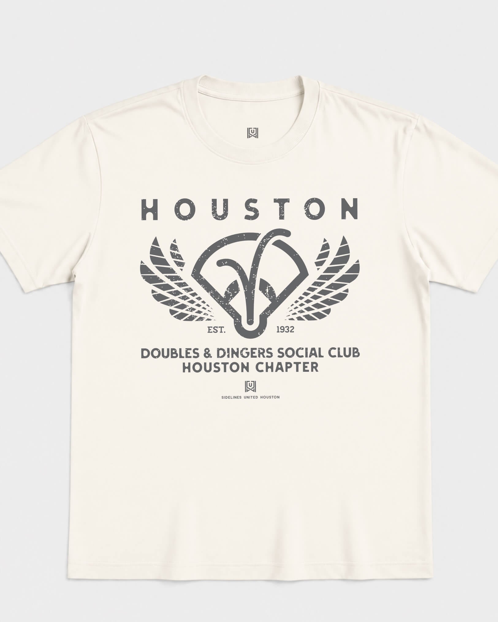 HOU Doubles & Dingers Tee - Vintage White - Flatlay