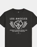 LA Doubles & Dingers Tee - Washed Black / White - Flatlay