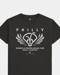 Philly Doubles & Dingers Tee - Washed Black / White - Flatlay