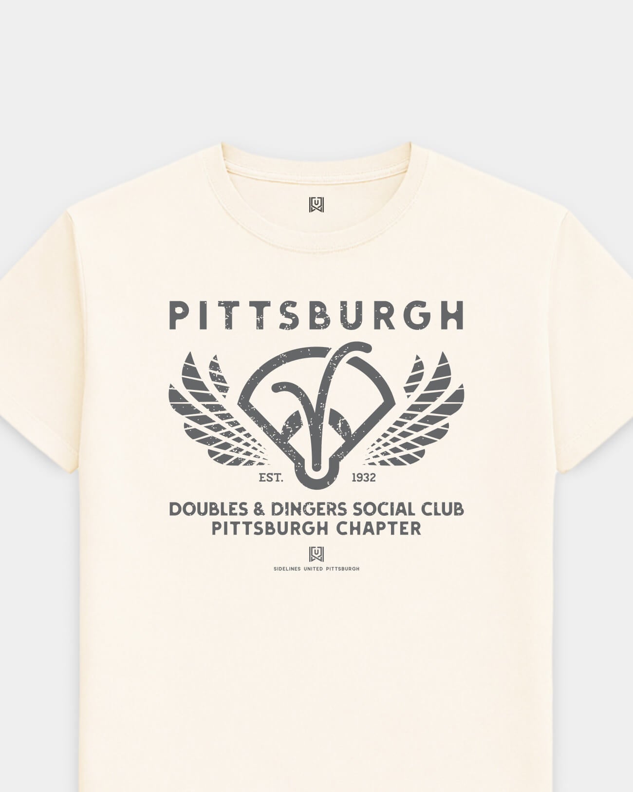 PGH Doubles & Dingers Tee - Vintage White - Flatlay