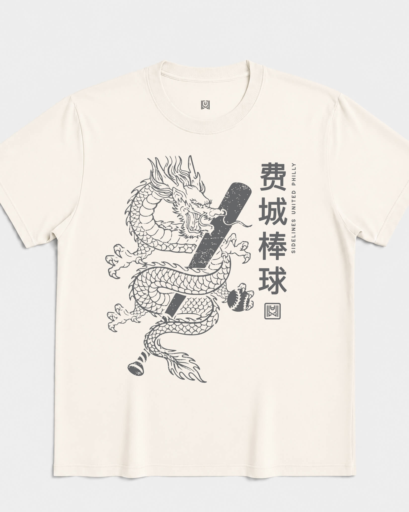 Philly Dragon Tee - Vintage White - Flatlay