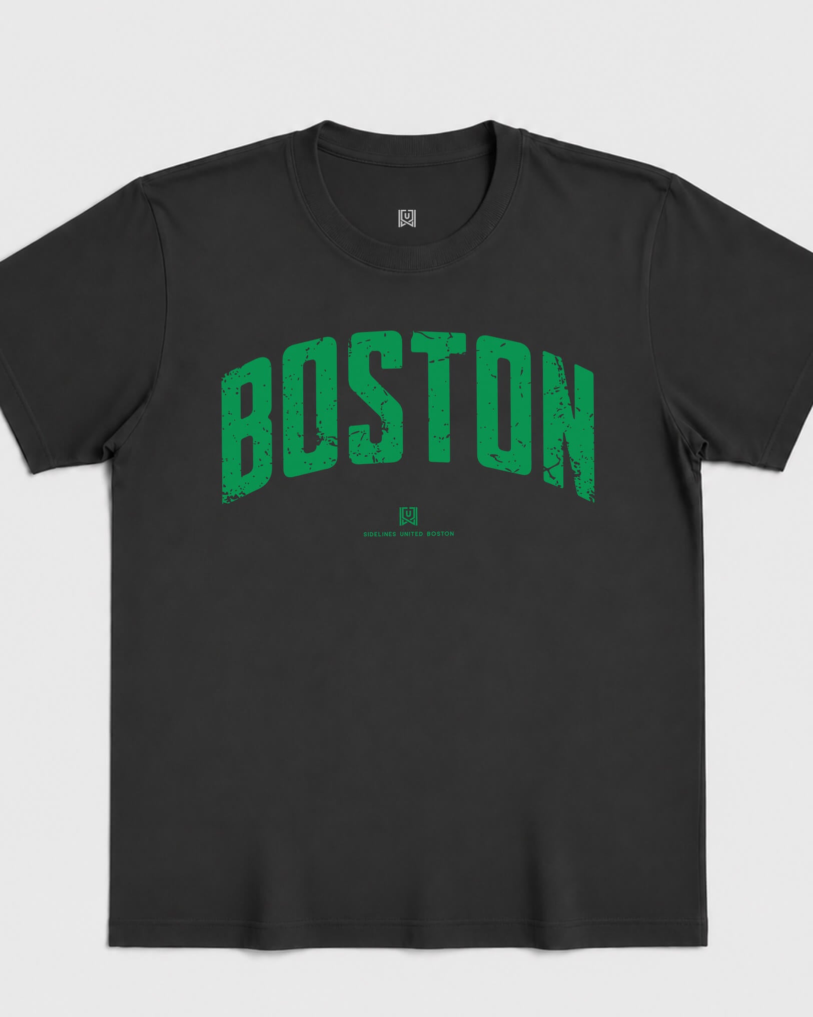 BOS Foundations Tee - Washed Black / Green - Flatlay