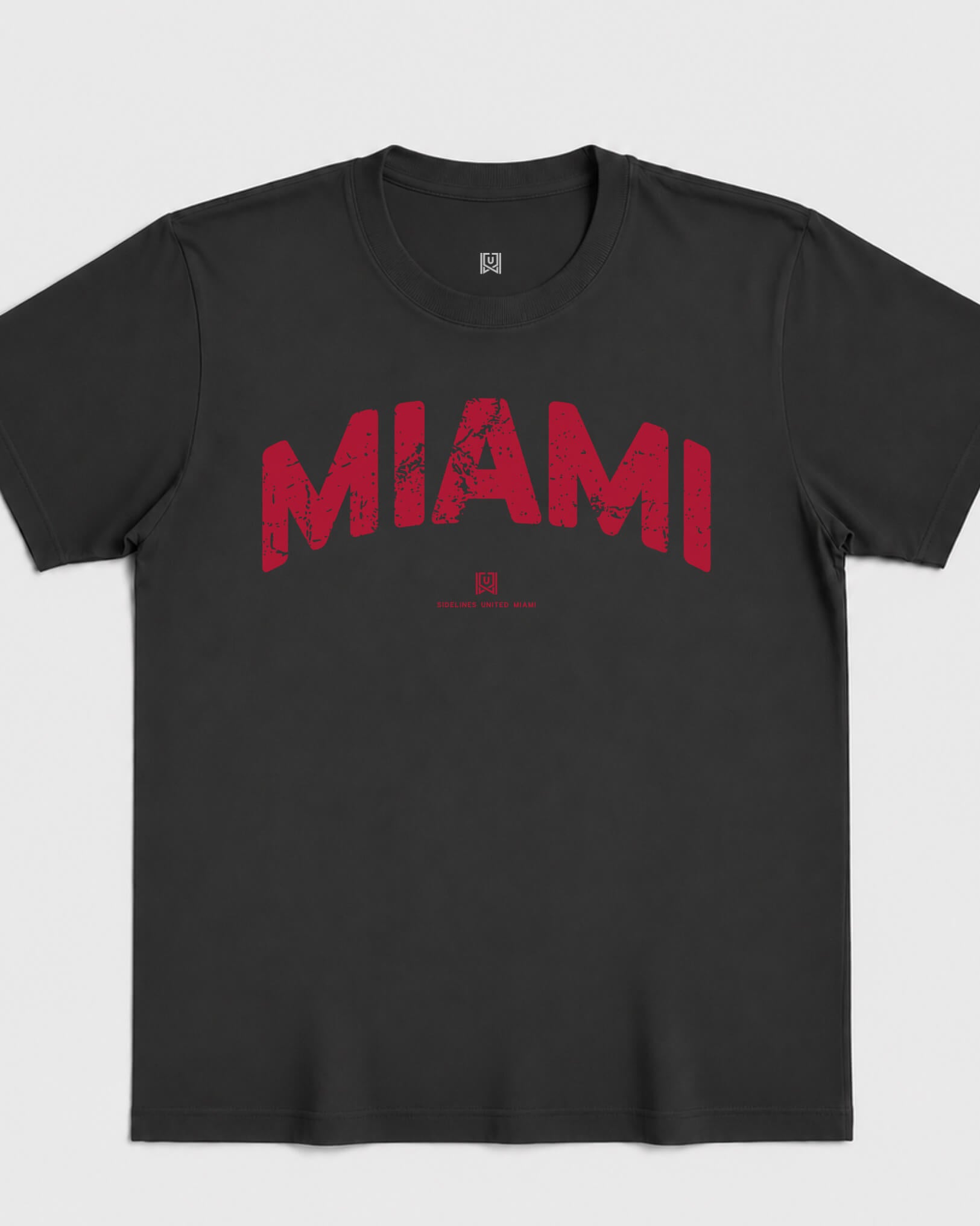 MIA Foundations Tee - Washed Black / Red - Flatlay