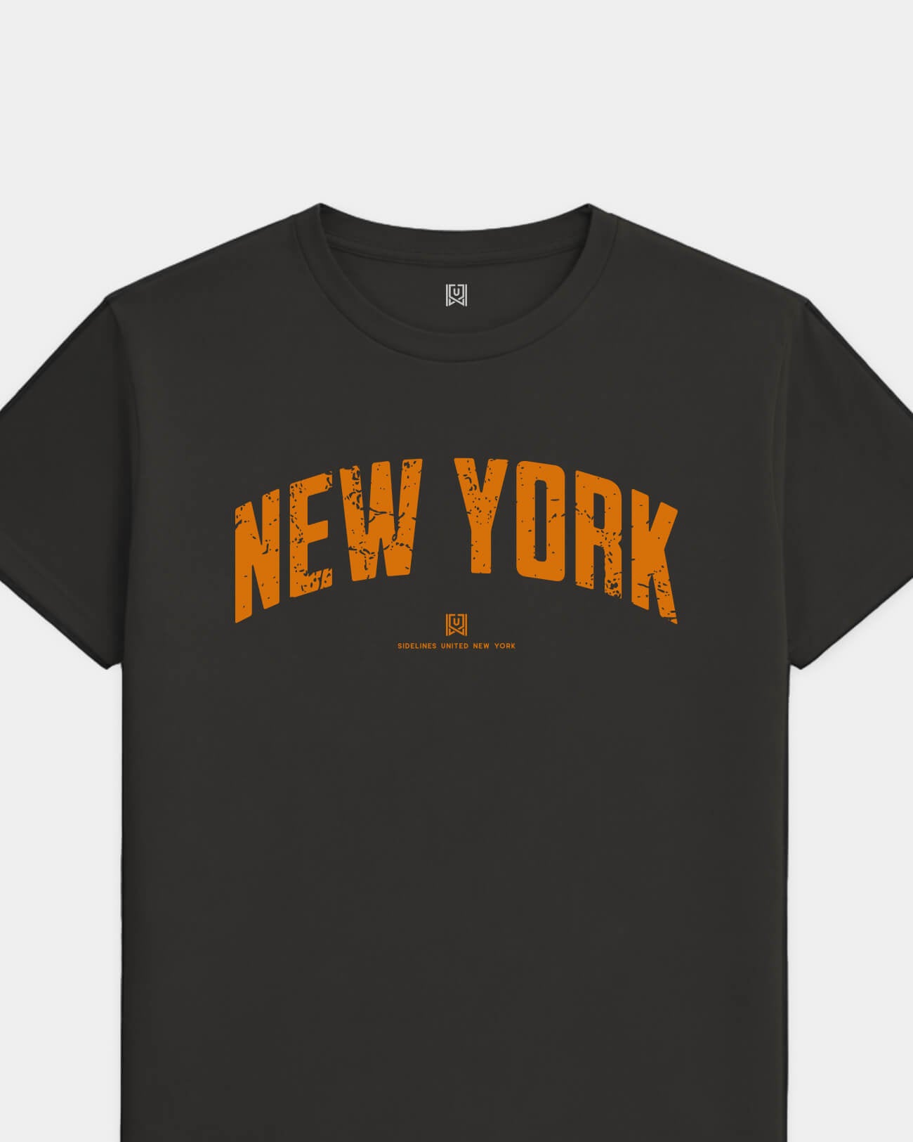 NY Foundations Tee - Washed Black / Orange - Flatlay