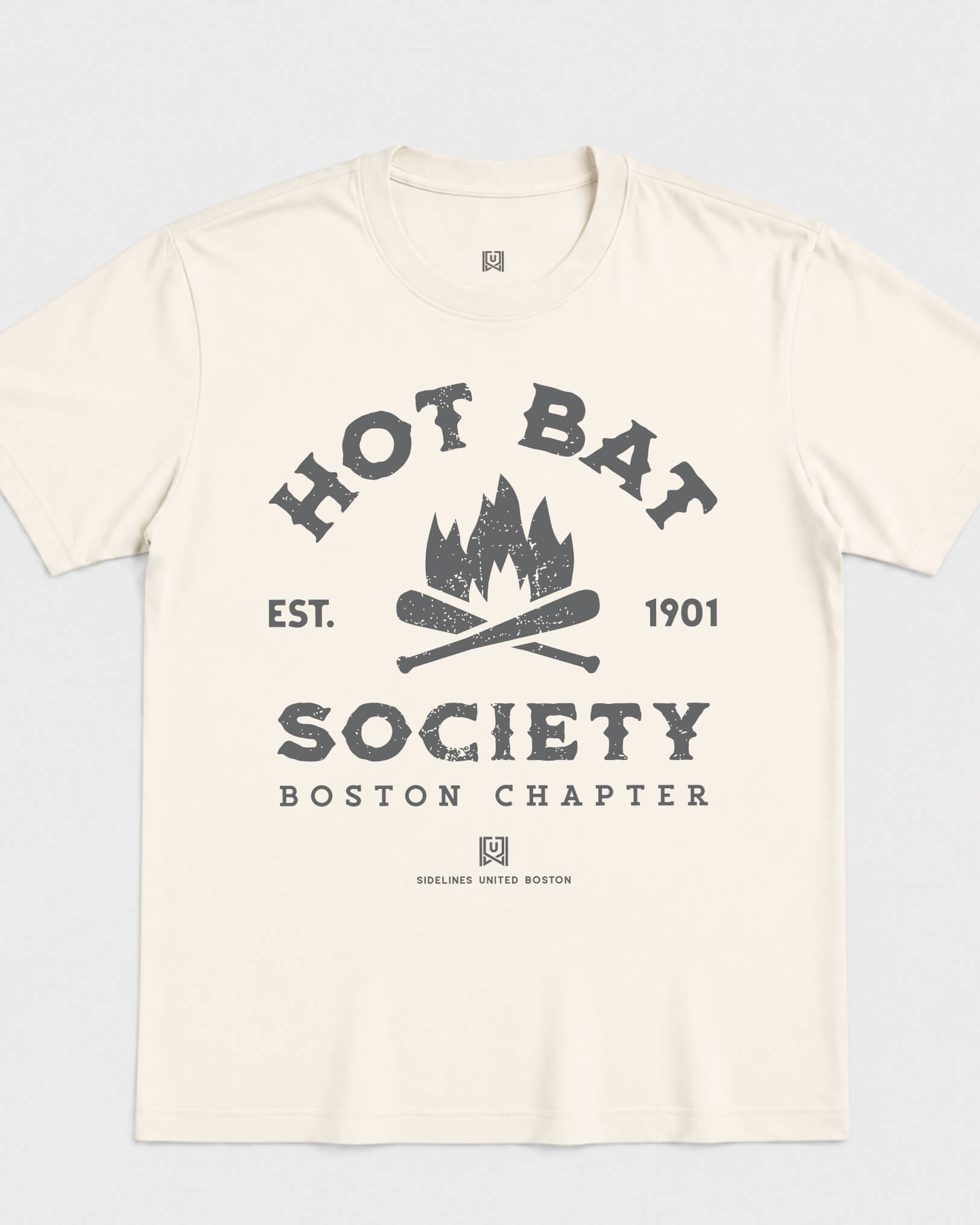 BOS Hot Bat Society Tee - Vintage White - Flatlay