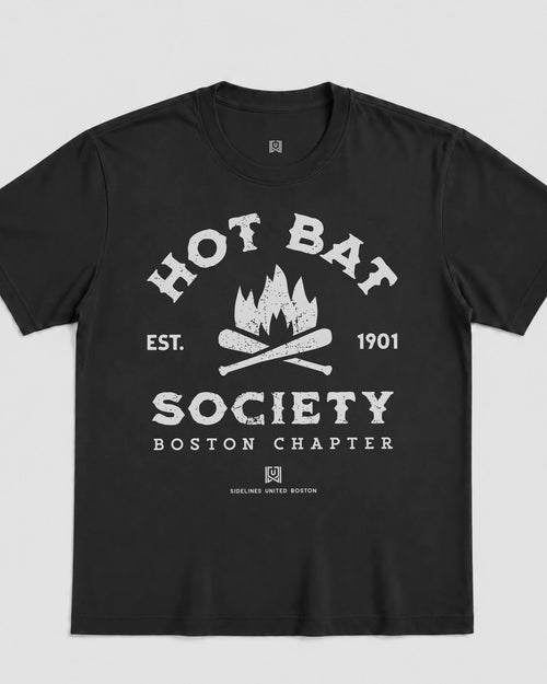 BOS Hot Bat Society Tee - Washed Black / White - Flatlay