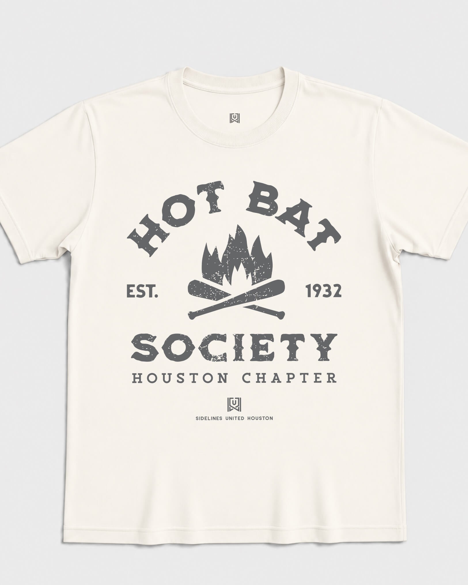 HOU Hot Bat Society Tee - Vintage White - Flatlay