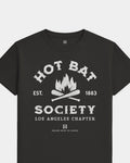 LA Hot Bat Society Tee - Washed Black / White - Flatlay