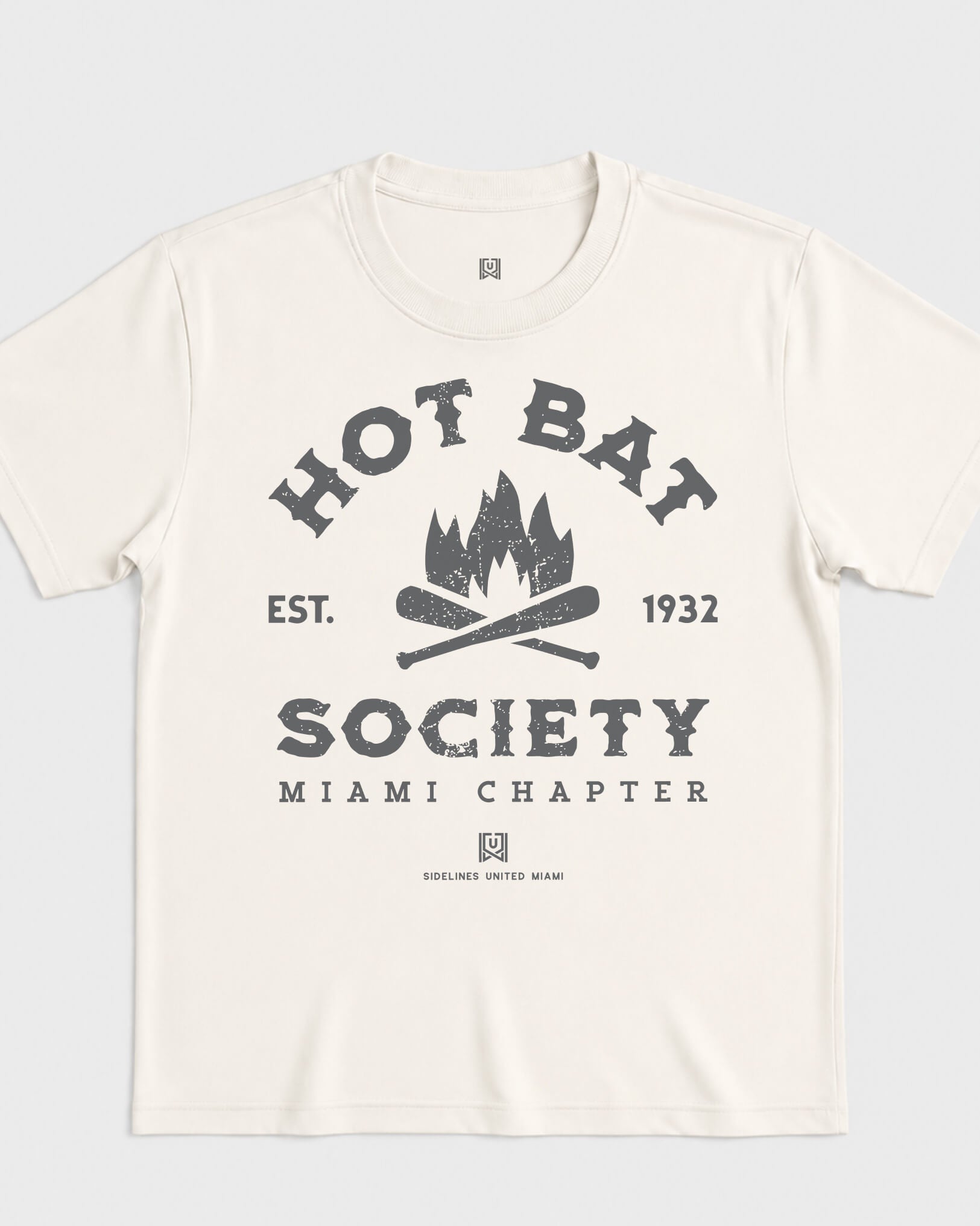 MIA Hot Bat Society Tee - Vintage White - Flatlay