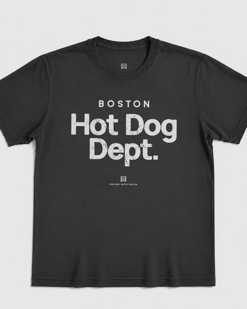 BOS Hot Dog Dept Tee - Washed Black / White - Flatlay