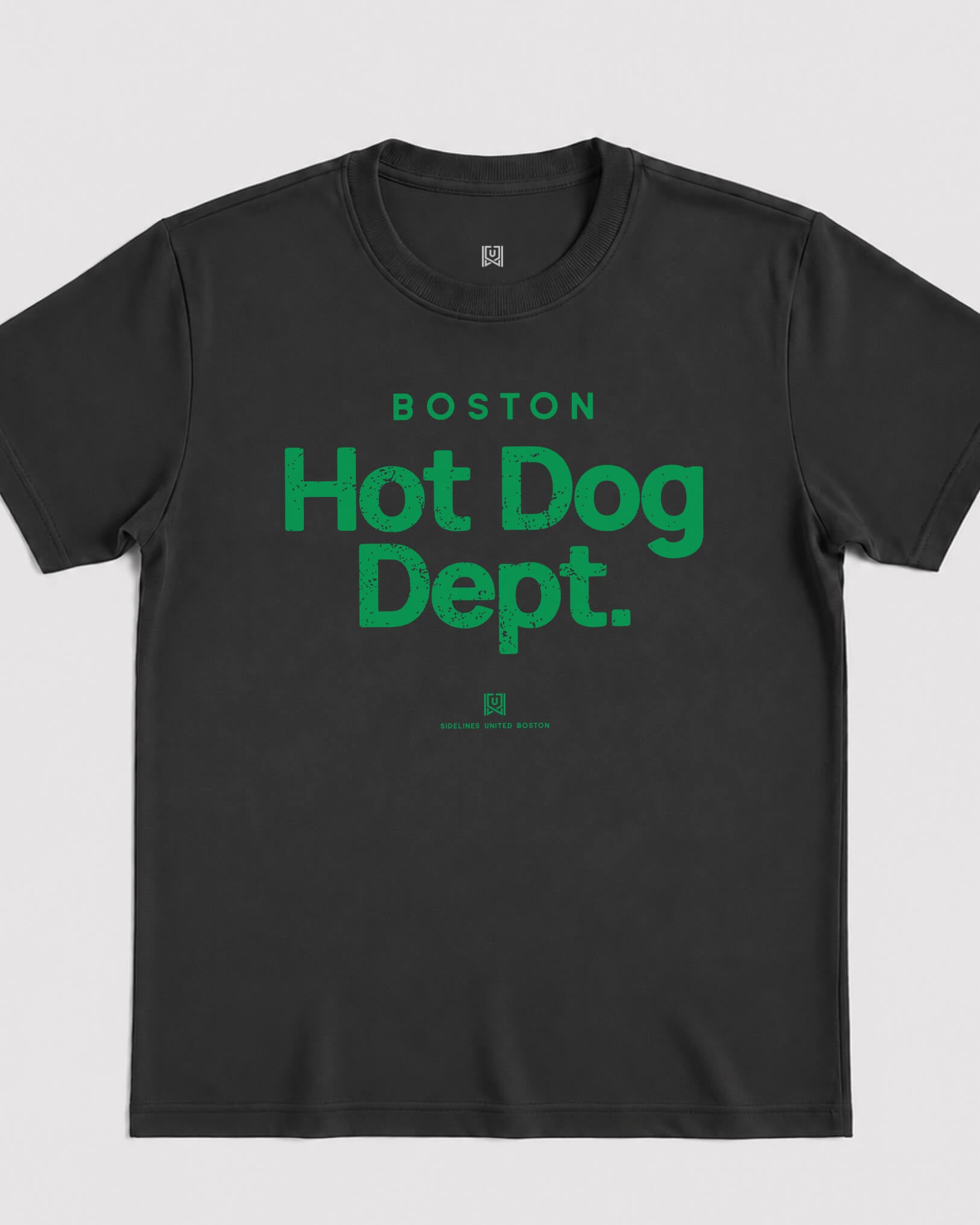 BOS Hot Dog Dept Tee - Washed Black / Green - Flatlay