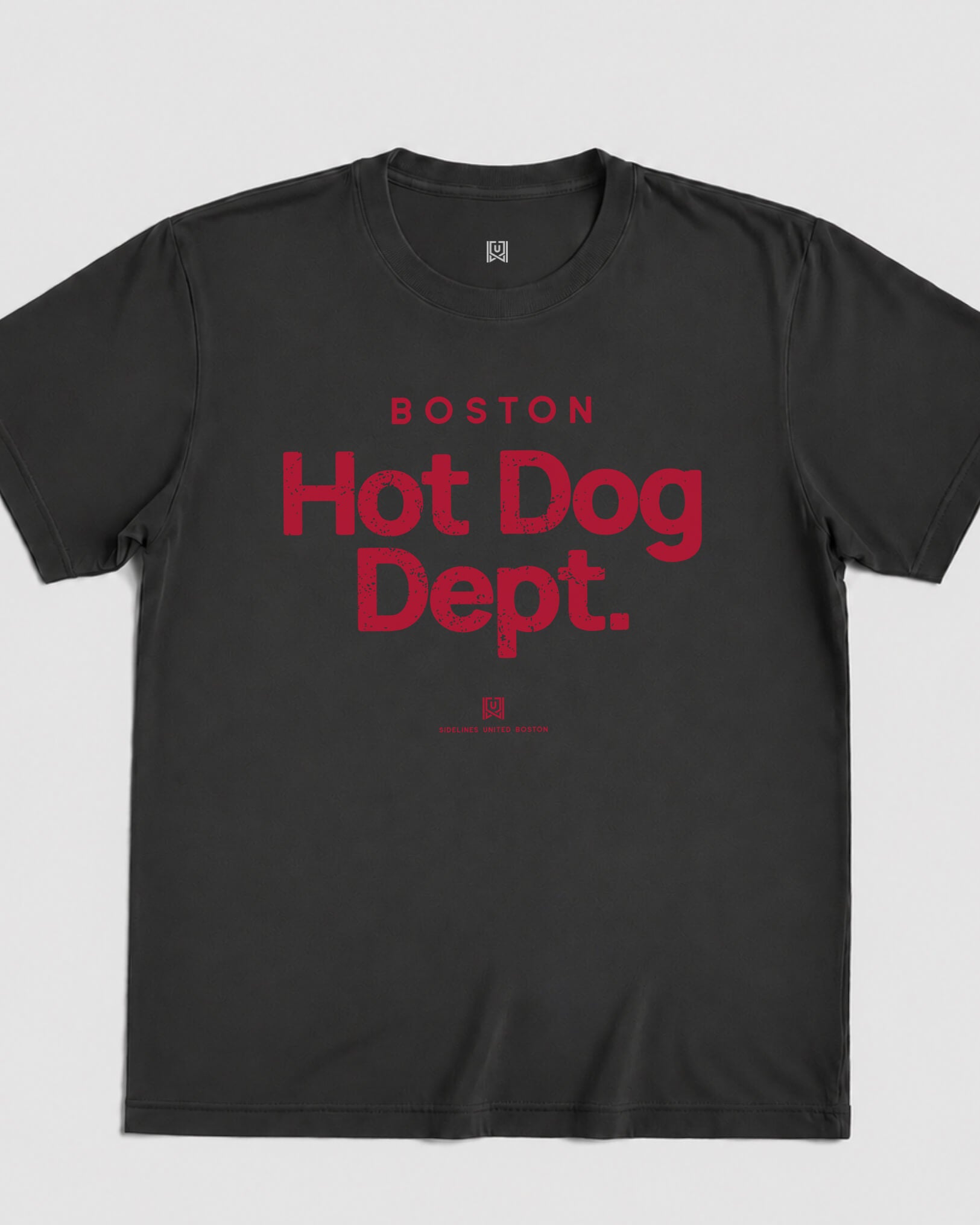 BOS Hot Dog Dept Tee - Washed Black / Red - Flatlay