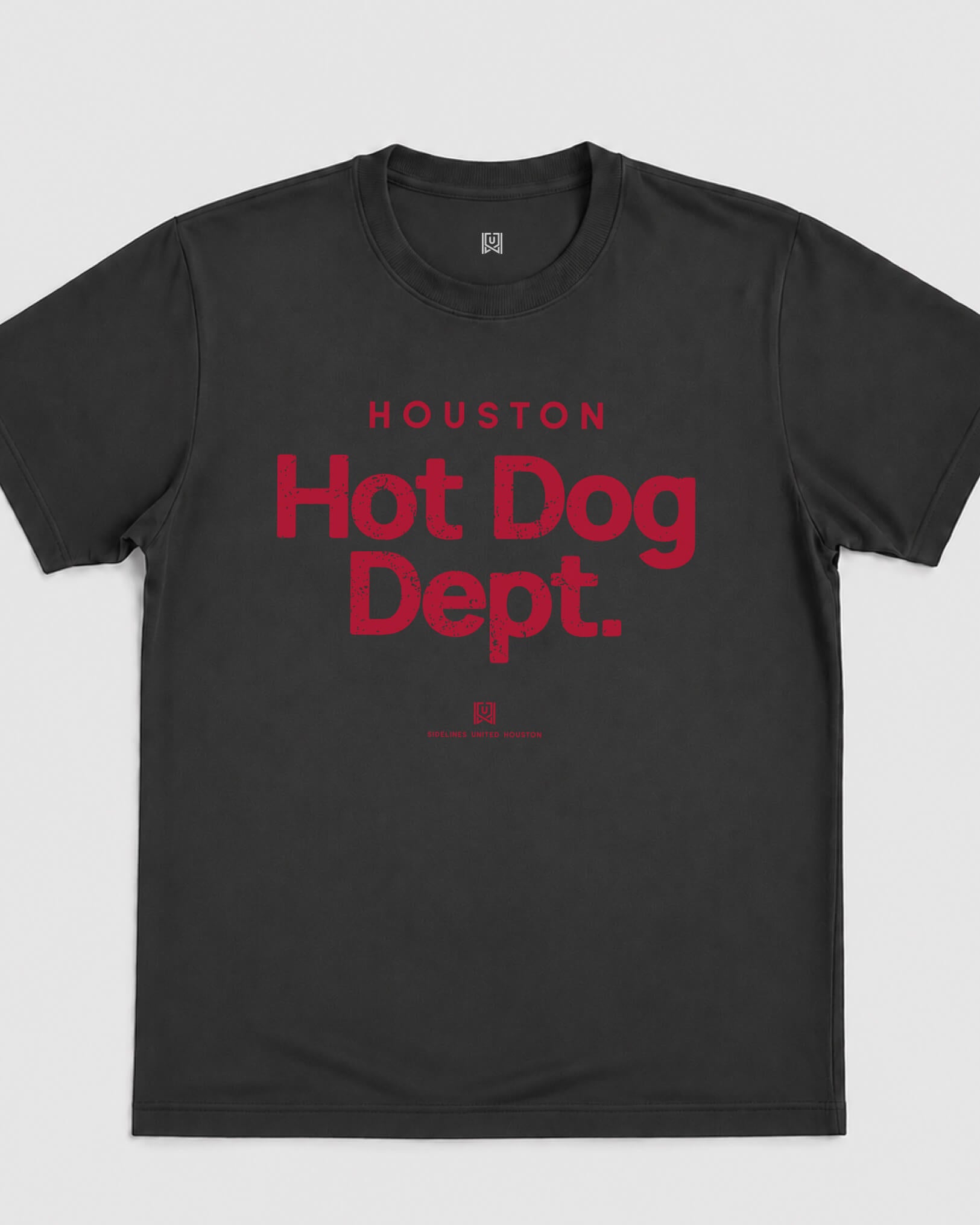 HOU Hot Dog Dept Tee - Washed Black / Red - Flatlay