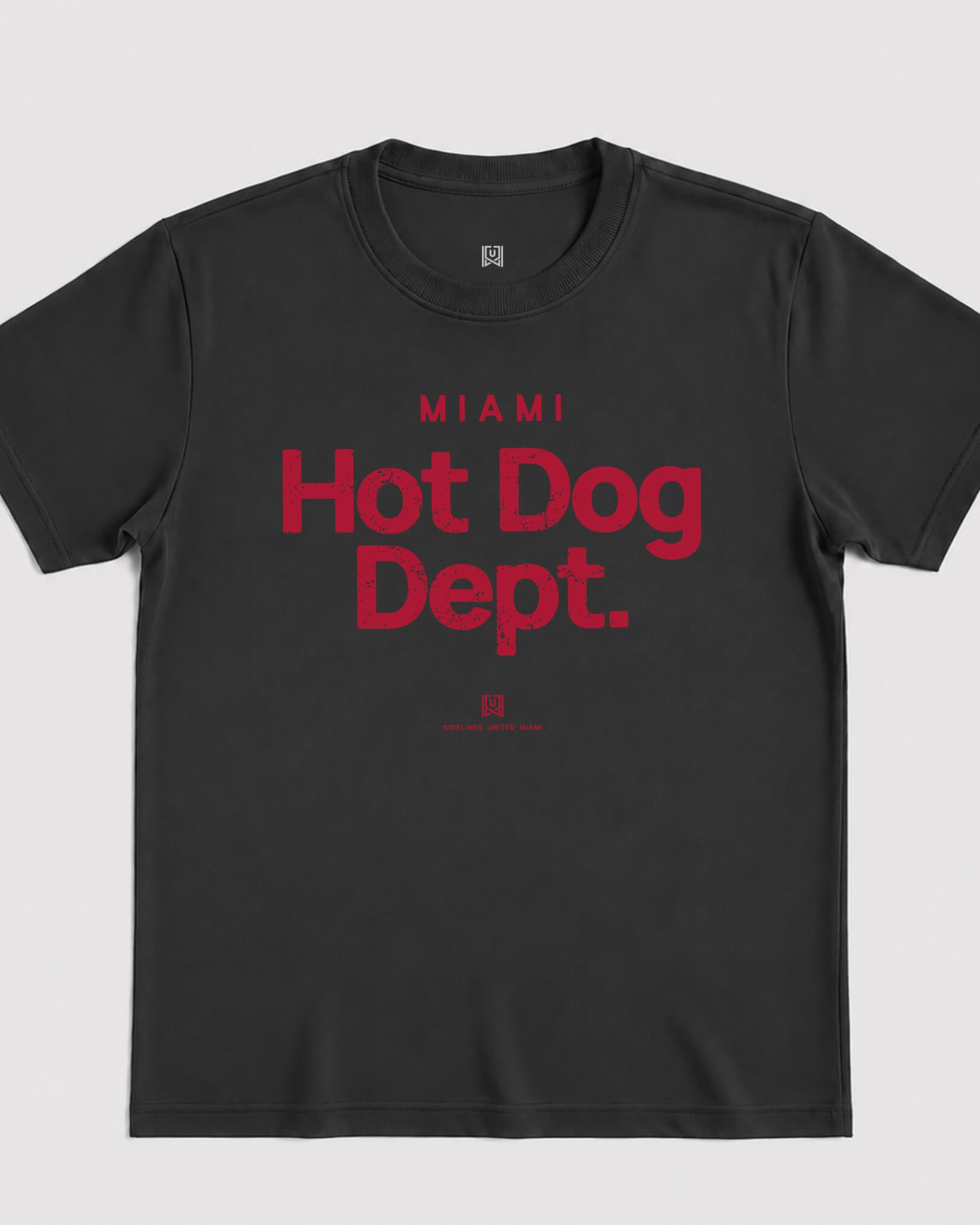 MIA Hot Dog Dept Tee - Washed Black / Red - Flatlay