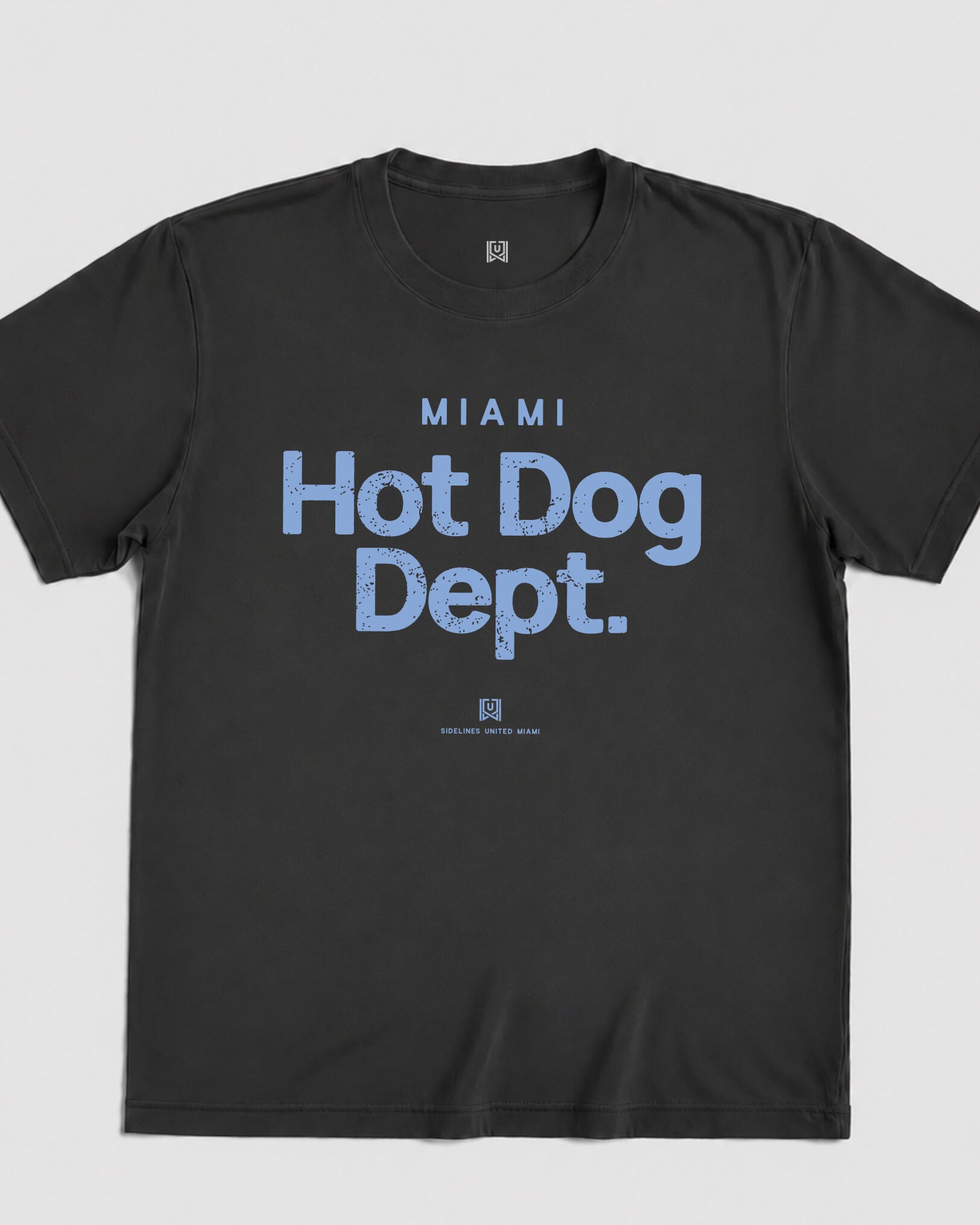 MIA Hot Dog Dept Tee - Washed Black / Blue - Flatlay