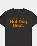 NY Hot Dog Dept Tee - Washed Black / Orange - Flatlay