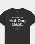 PGH Hot Dog Dept Tee - Washed Black / White - Flatlay