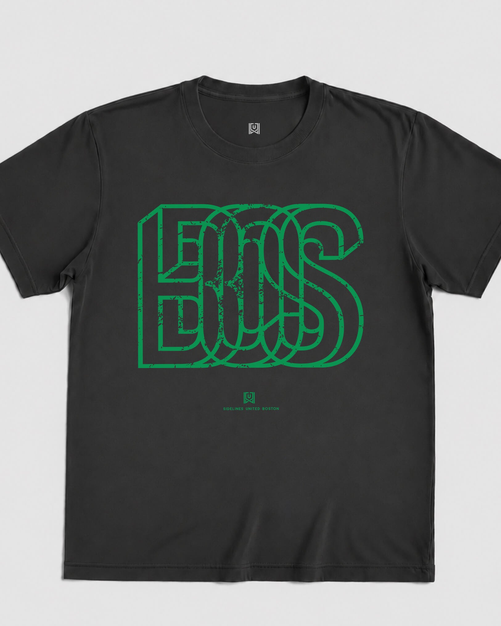 BOS Intersect Tee - Washed Black / Green - Flatlay