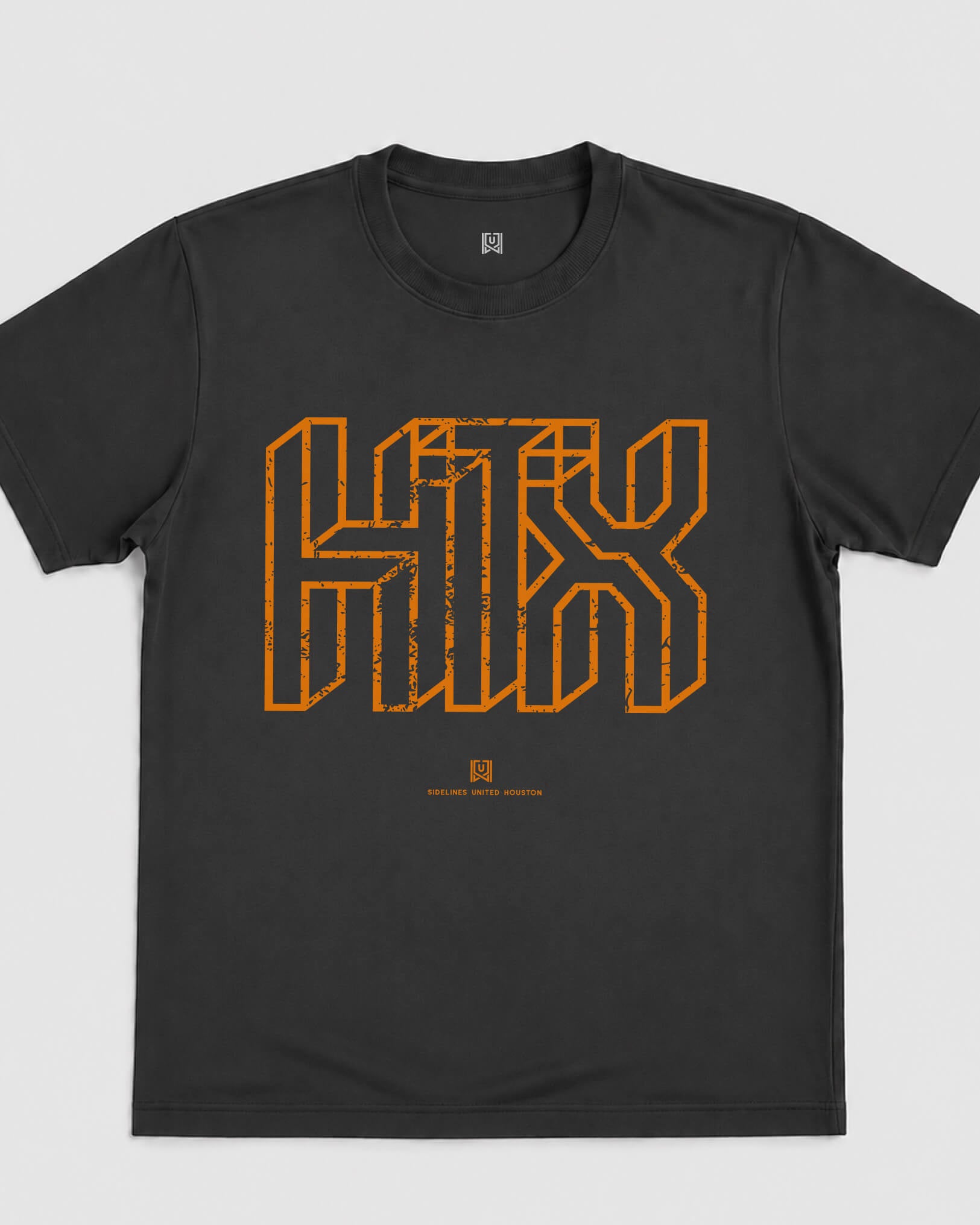 HOU Intersect Tee - Washed Black / Orange - Flatlay