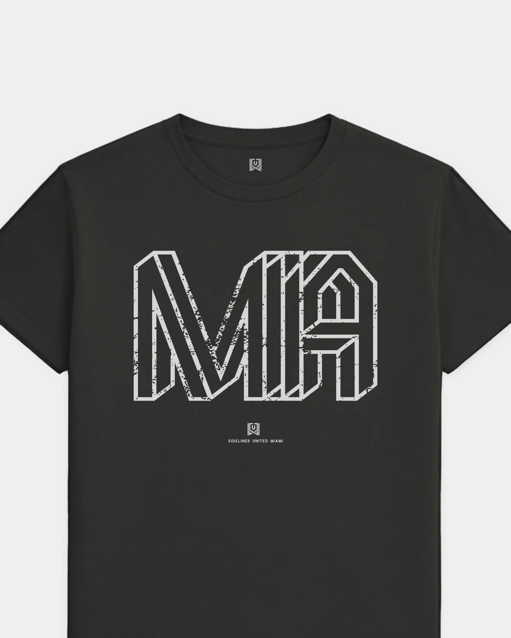MIA Intersect Tee - Washed Black / White - Flatlay