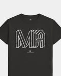 MIA Intersect Tee - Washed Black / White - Flatlay
