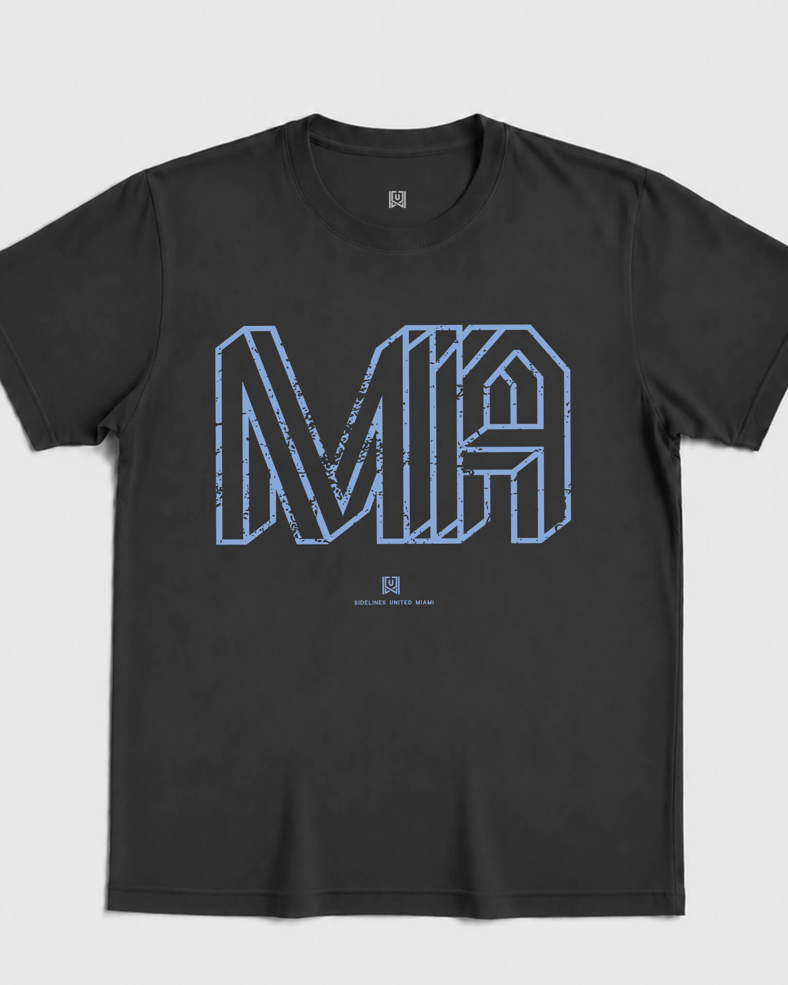 MIA Intersect Tee - Washed Black / Blue - Flatlay