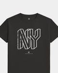 NY Intersect Tee - Washed Black / White - Flatlay