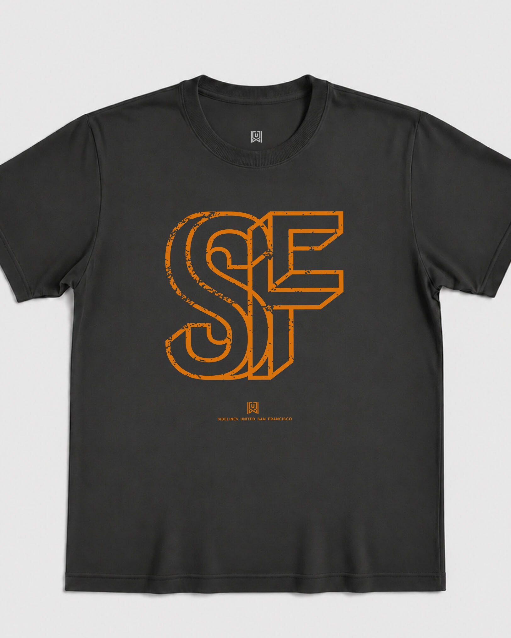 SF Intersect Tee - Washed Black / Orange - Flatlay