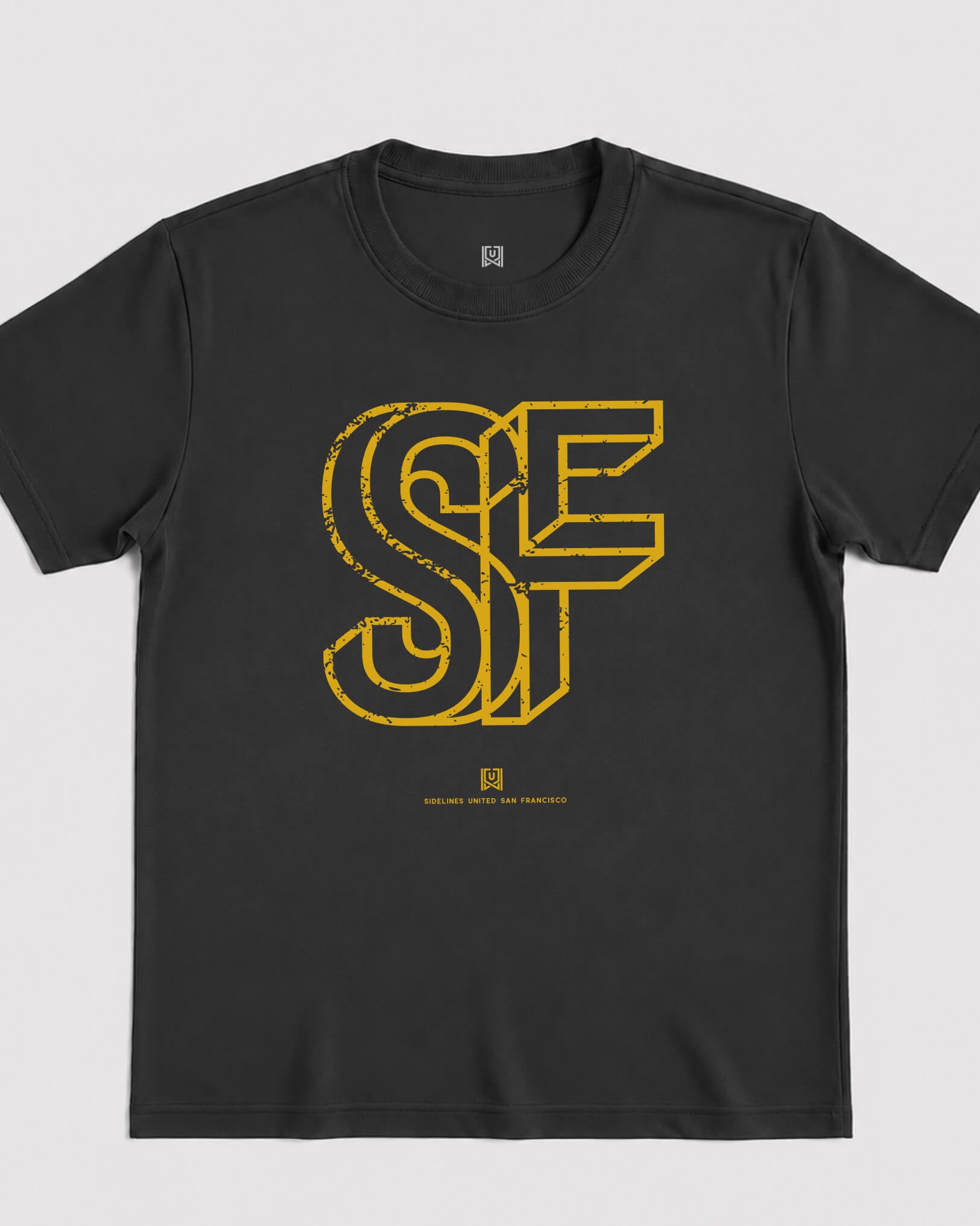 SF Intersect Tee - Washed Black / Gold - Flatlay